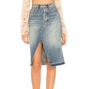 NWT Free People Denim Midi Skirt